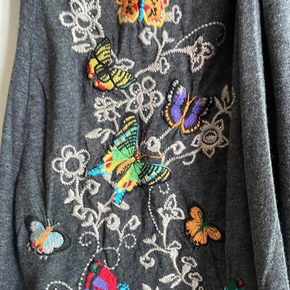 JOHNNY WAS Twist Front Embroidered Butterfly Dress - Picture 8 of 15